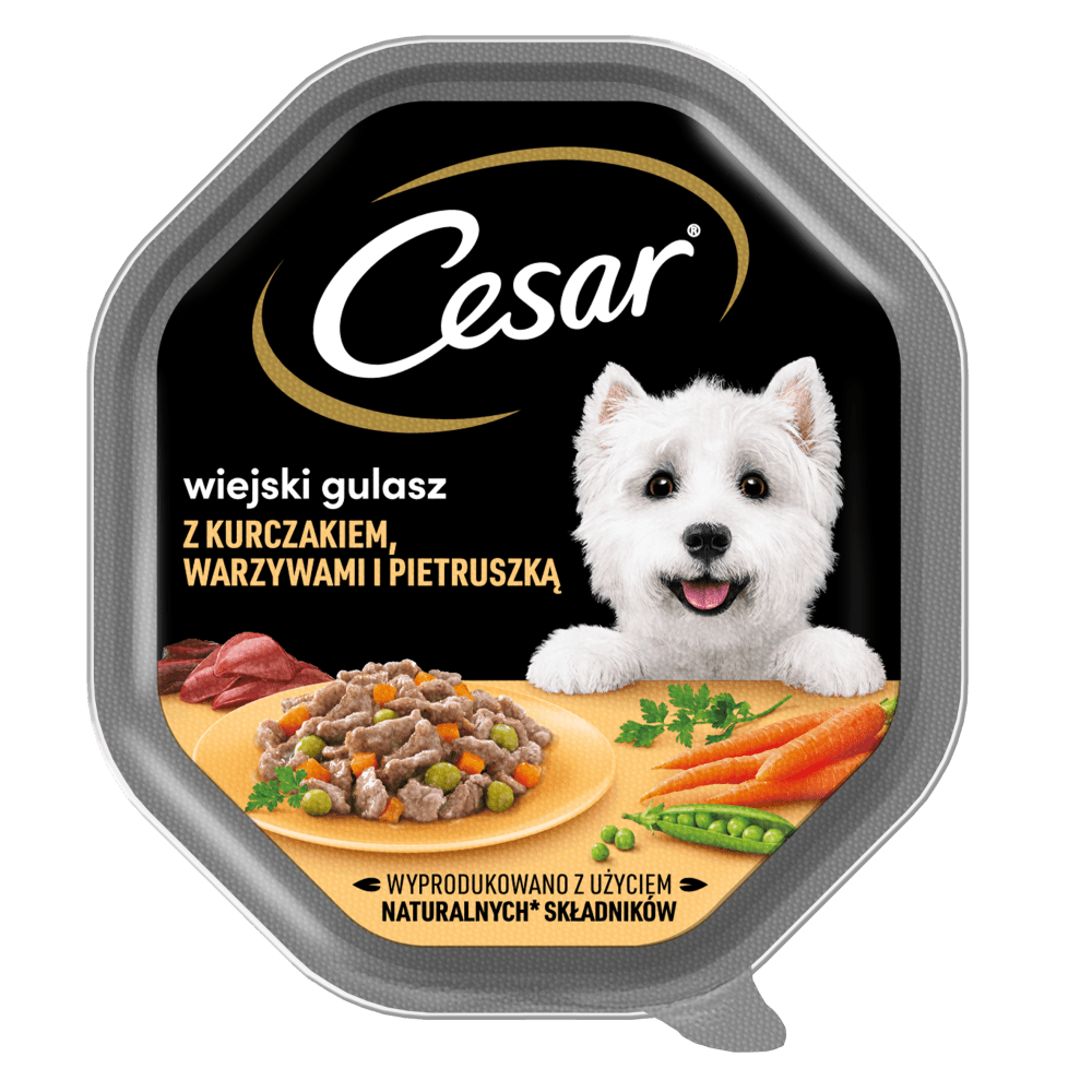 CESAR® Wiejski Gulasz z kurczakiem, warzywami i pietruszką w sosie 150g - 1