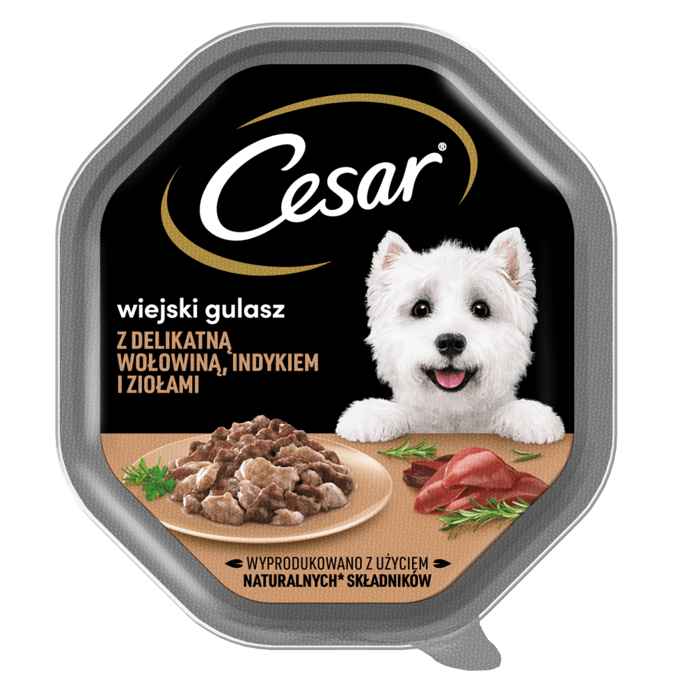 CESAR® Wiejski Gulasz z delikatną wołowiną, indykiem i ziołami w sosie 150g - 1