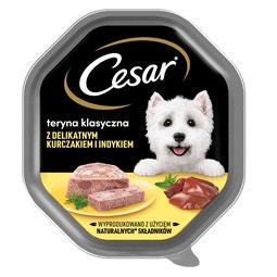 CESAR® Klasyczna Teryna z delikatnym kurczakiem i indykiem 150g image