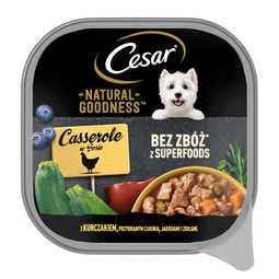 CESAR® NATURAL GOODNESS™ z kurczakiem, przybrany cukinią, jagodami i ziołami 100g image