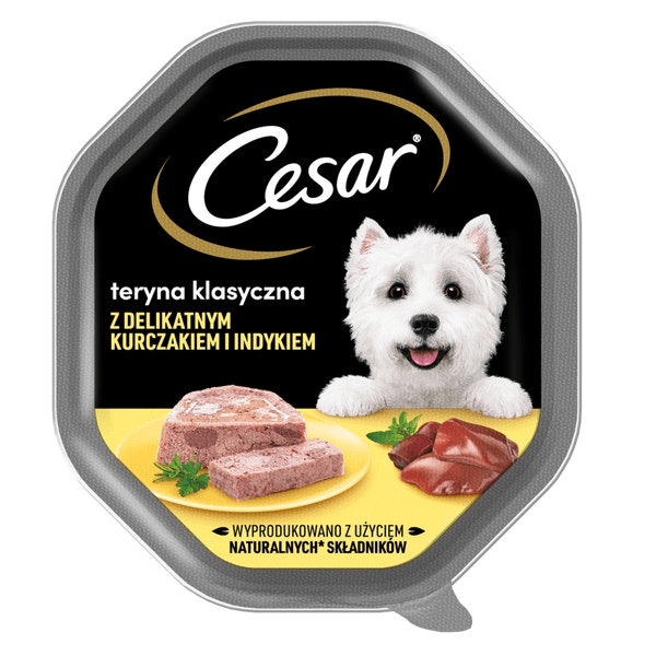 CESAR® Klasyczna Teryna z delikatnym kurczakiem i indykiem 150g image 1