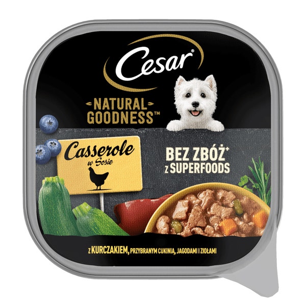 CESAR® NATURAL GOODNESS™ z kurczakiem, przybrany cukinią, jagodami i ziołami 100g image 1