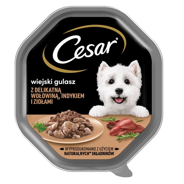 CESAR® Wiejski Gulasz z delikatną wołowiną, indykiem i ziołami w sosie 150g image 1