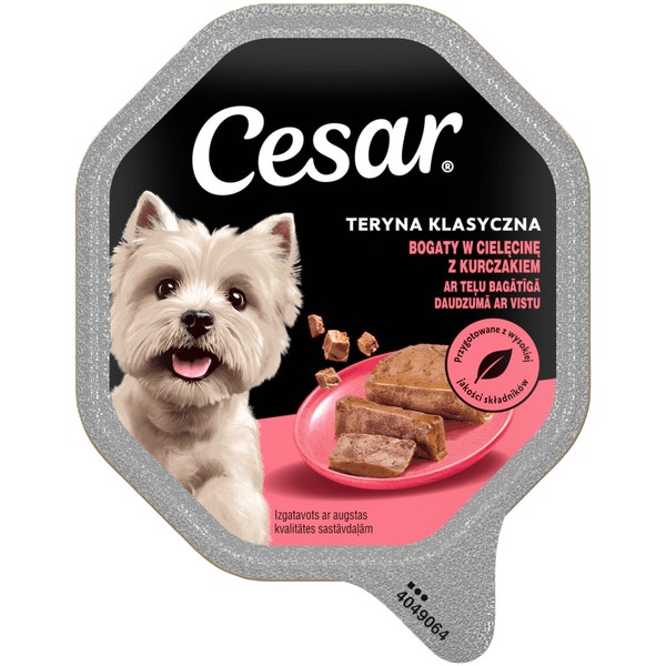 CESAR® Teryna Klasyczna Teryna z kawałkami Cielęciny i Kurczaka 150 g image 1